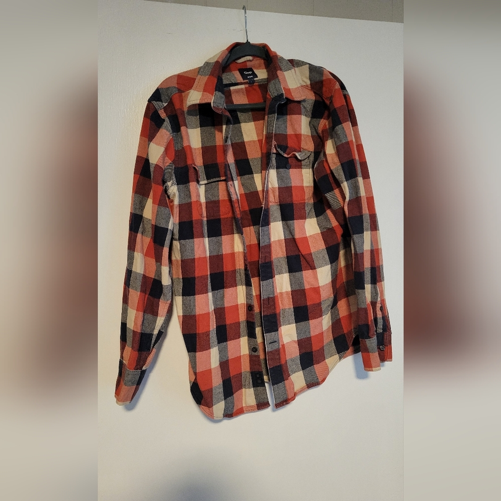 Gap Red And Navy Flannel